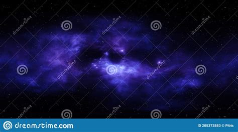 360 Degree Stellar Space Background With Nebula Panorama Environment