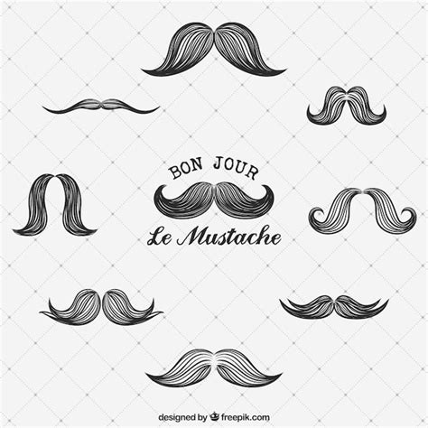 Hand Drawn Mustaches Collection Vector Free Download