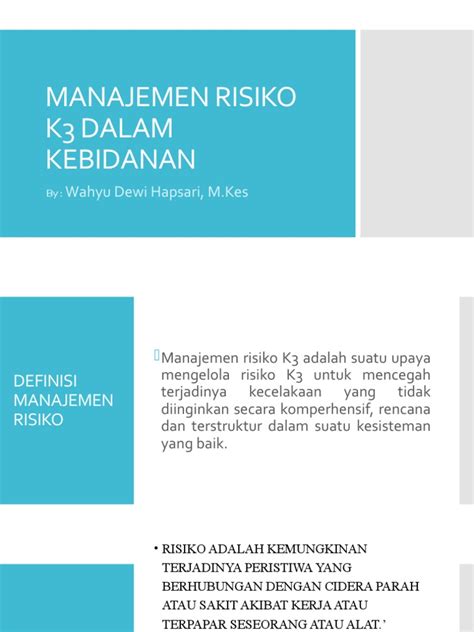 Manajemen Risiko K3 Dalam Kebidanan Pdf