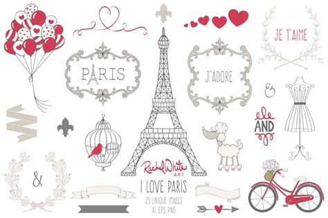 I Love Paris Vector ~ Illustrations ~ Creative Market