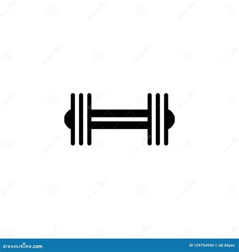 Dumbbell Icon Body Building Tool Symbol Stock Vector Illustration Of