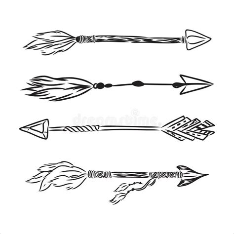 Hand Drawn Set Of Tribal Arrows Native American Poster T Shirt Print