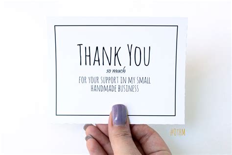 Thank You Cards For Handmade Business Pdf Printable Customer Etsy Canada