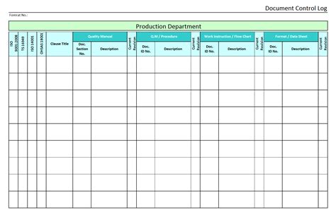 Document Control Log Format Report Samples Word Document Download