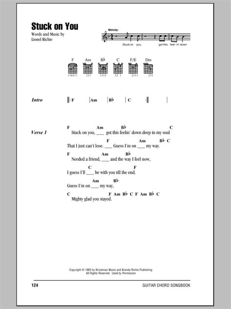 Stuck On You by Lionel Richie - Guitar Chords/Lyrics - Guitar Instructor