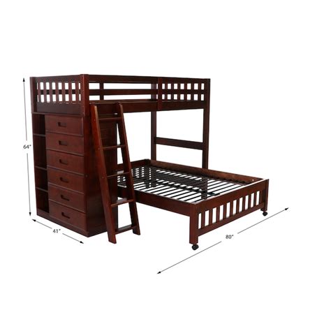 Oshome Rich Merlot Twin Over Full Bunk Bed In The Bunk Beds Department