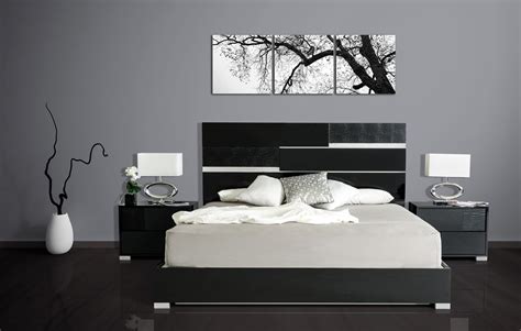 Modrest Ancona Italian Modern Black Bedroom Set
