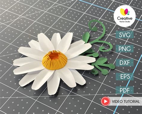 Paper Daisy Flower Svg Template 16 Creative Vector Studio