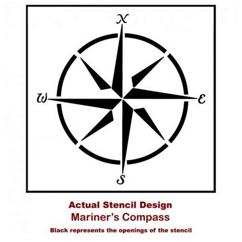 Mariners Compass Wall Art Stencil Nautical Stencils Compass Wall