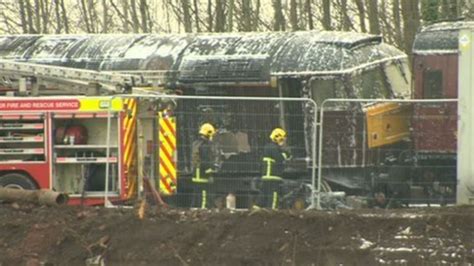 Train Derails And Catches Fire In Salford Bbc News