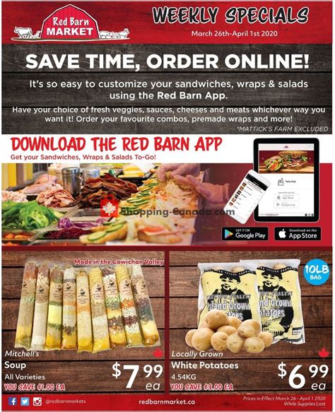 Various related sociological and economical indices calculated for canada. Red Barn Market Canada, flyer - (Save Time Order Online ...