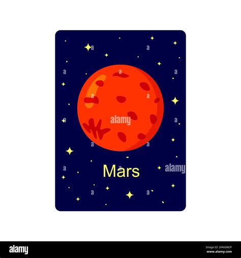 Mars Planet Children Flashcard Educational Material For Schools And
