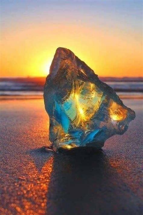Sea Glass Stone Nature Photography Nature Beautiful Sunset