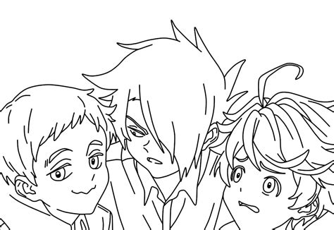 Printable The Promised Neverland Coloring Pages Anime Coloring Pages