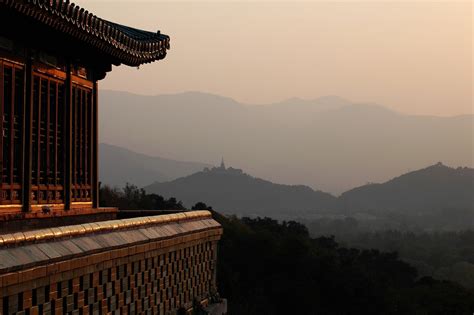 Landscape Ancient Sunset Evening Asian Architecture