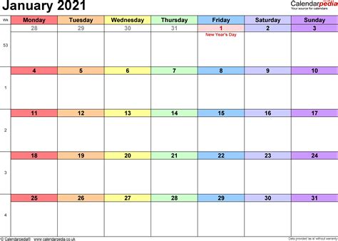 Islamic festival calendar also contains in imsak calendar. Calendar January 2021 UK, Bank Holidays, Excel/PDF/Word ...