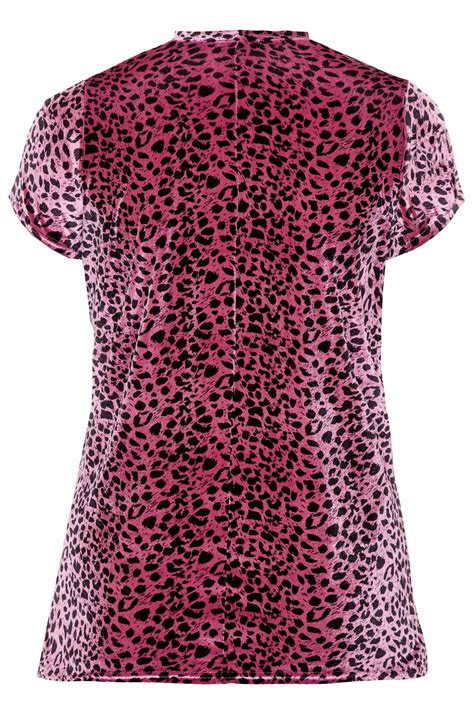 Limited Collection Pink Leopard Print Velour Choker Top Yours Clothing