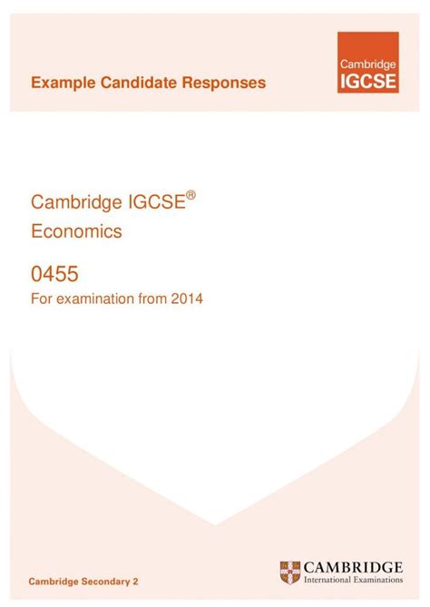 Pdf Cambridge Igcse Economics · 2019 8 9 · Cambridge Igcse