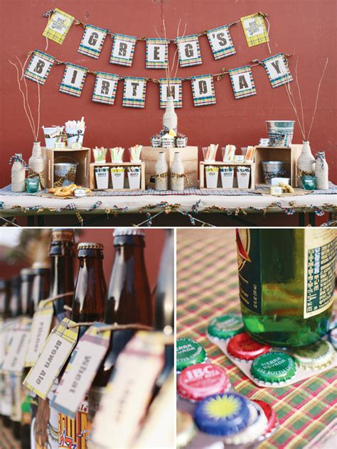 Eggless cupcakes topped with beer decorations. Beer Tasting Party {For Birthdays!} - B. Lovely Events