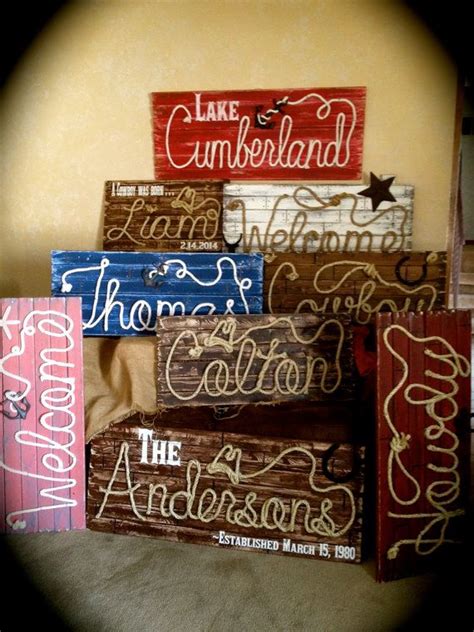 Fully Customized Rope Name Signs Western Theme Beach