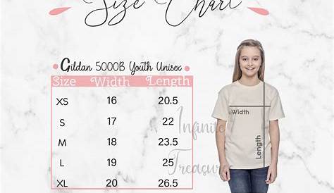 gildan youth tshirt size chart