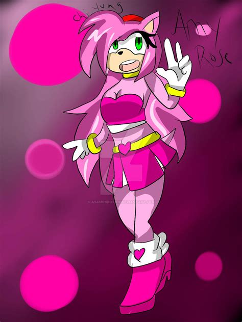 Amy Rose With Long Hair And A New Outfit By Asamihiroto18 On Deviantart