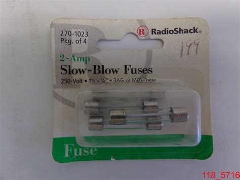 Qty5 Packs Of 4 Nos Radio Shack 270 1023 2 Amp Slow Blow Fuses 250v