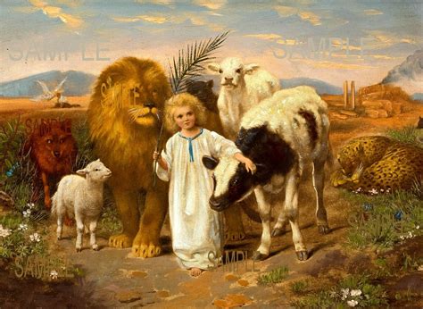 Jesus And Animals Peace Religious Print By William Strutt