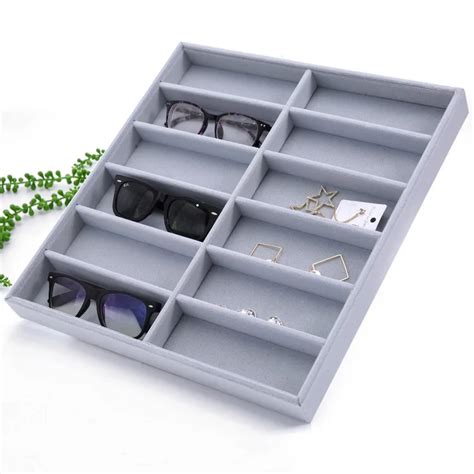 12 Checks Sunglasses Box Eyewear Organizer Display Case Collector Eyeglass Box Sunglasses