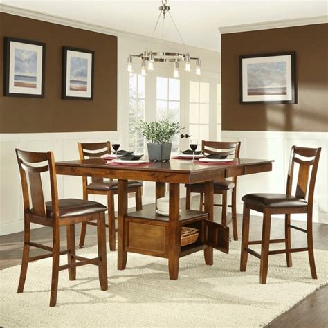 Tribecca Home Marsden Rustic Brown 7 Piece Mission Counter Height Dining Set