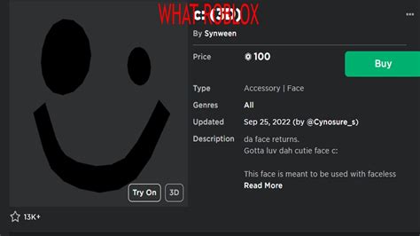 The Rarest Face On Roblox Is On Sale C Face Youtube