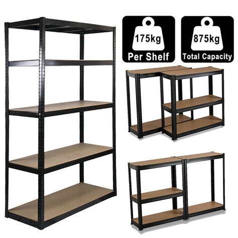 5 Tier Metal Shelf Boltless Shelving Garage Heavy Duty Storage Racking