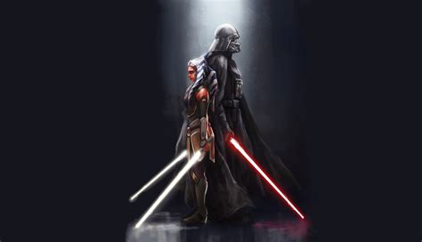 1336x768 Ahsoka Tano X Darth Vader Hd Laptop Wallpaper Hd Movies 4k