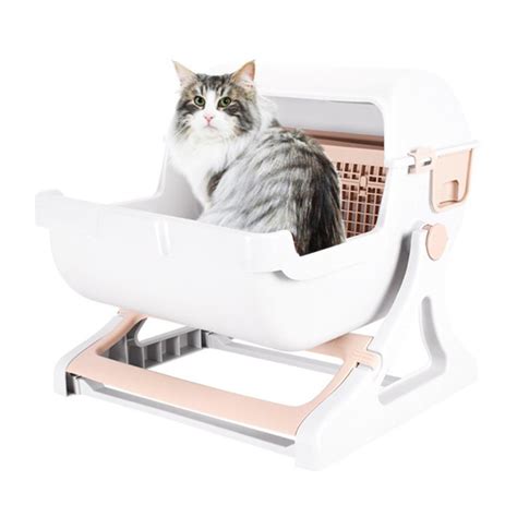 Uheng Luxury Pet Cat Toilet Semi Automatic Quick Cleaning Litter Box