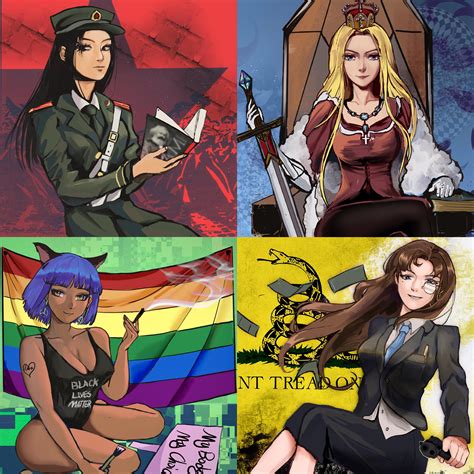 Drawing Each Quadrants As An Anime Girl Political Compass Know