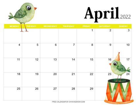 Free Printable April 2022 Calendar 12 Best Designs For You