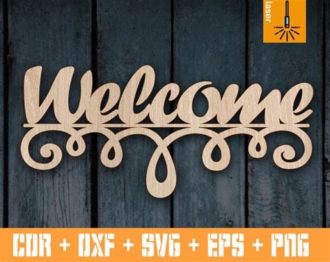 Welcome Sign Svg Welcome Cut File Laser Cutting Files Cnc Etsy