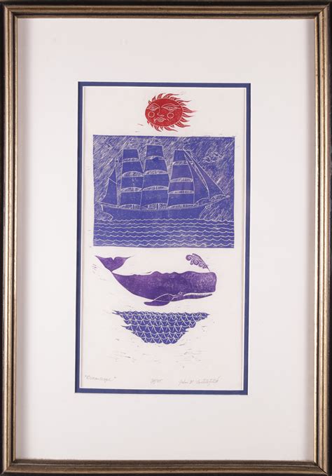 John F Lochtefeld Limited Edition Woodblock Print Oceanscape John