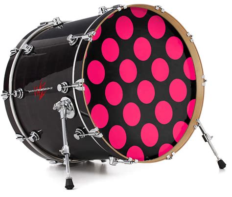 Decal Skin Fits 20 Bass Kick Drum Kearas Polka Dots Pink On Reverb
