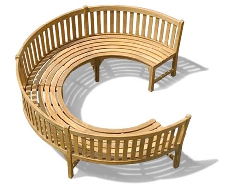 Henley Teak 34 Circular Curved Garden Bench