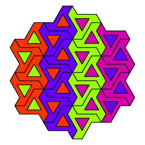 Geomegic “triangled Tessellations” Coloring Pattern