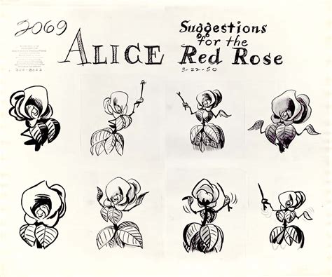 animation model sheet 350 8023 flower suggestions for the red rose alice in wonderland