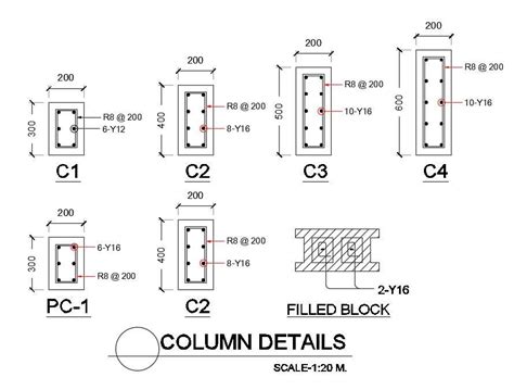 Rcc Column Plan Cad Blocks Drawing Free Download Dwg File Cadbull