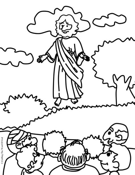 Coloring Pages Kids Jesus Ascension Coloring Page To Print
