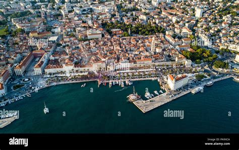 Aerial Of Old Split The Historic Center Of Split Croatia Stock Photo