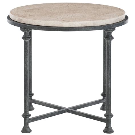 Bernhardt Galesbury 537122 Transitional Metal End Table With Round