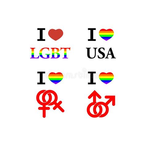 Same Sex Marriage Icons Celebrate Pride Stock Vector Illustration Of