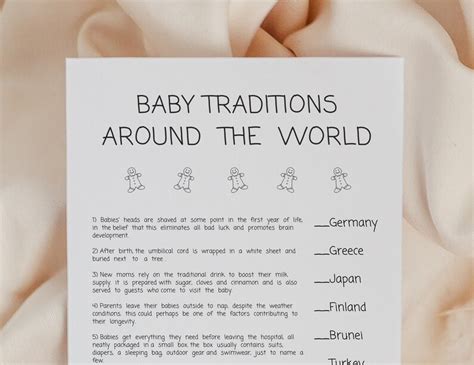 Game Baby Traditions Around The World Baby Shower Game Etsy