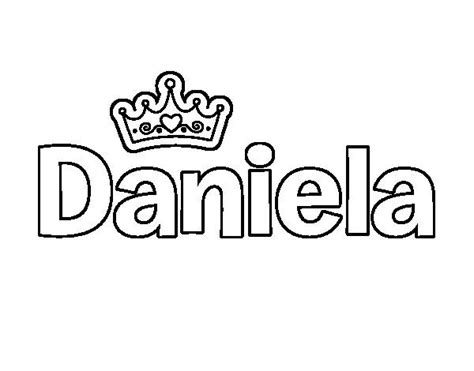 The Word Danielle With A Crown On Its Head In Black And White Ink