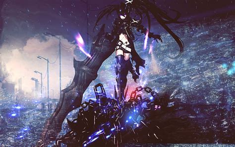 Insane Black Rock Shooter Huge Weapon Scar Chains Thigh Highs